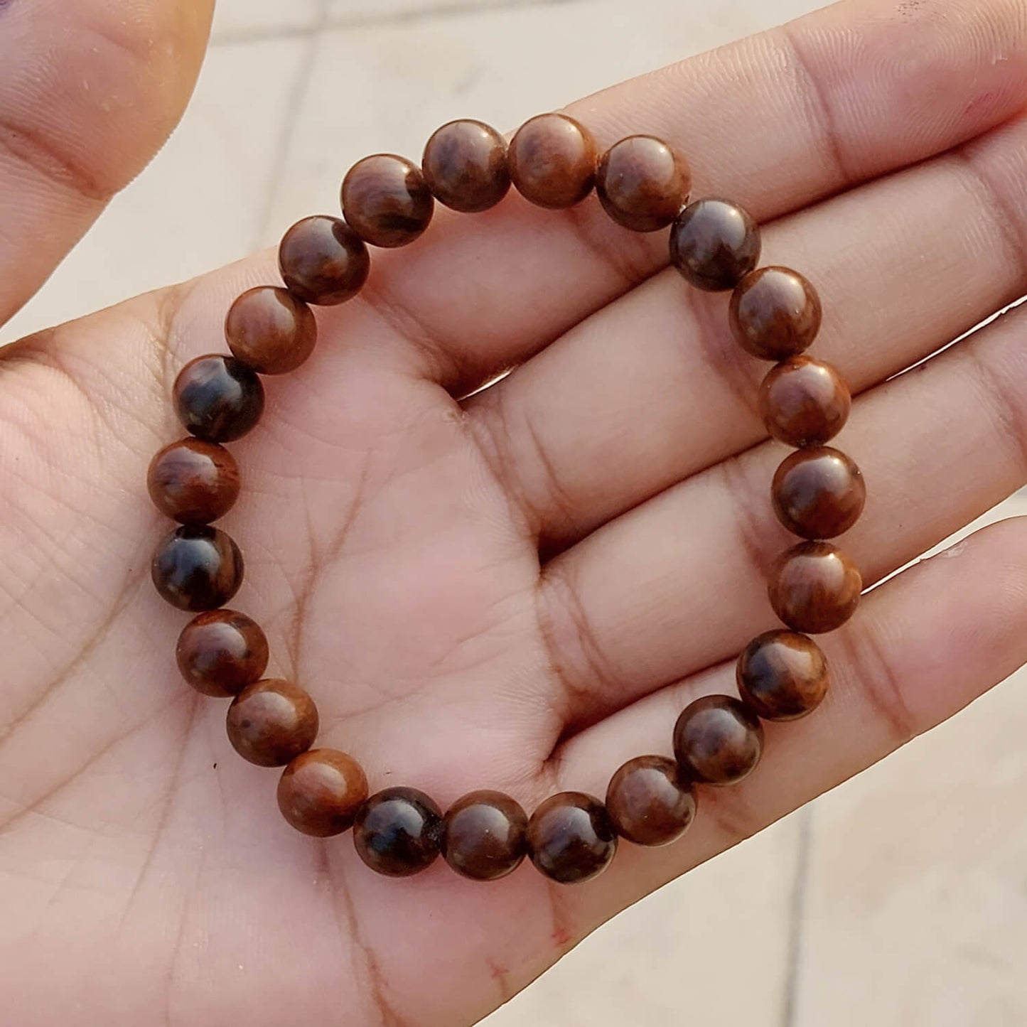 Certified Mahogany Obsidian 8mm Natural Stone Bracelet