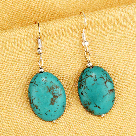 Imeor Turquoise Oval Shape Earrings