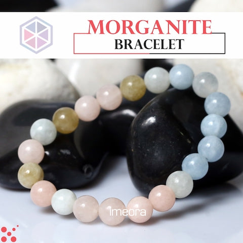 Certified Morganite 8mm Natural Stone Bracelet