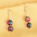 Imeora Knotted Multicolor Onyx 10mm Necklace With Earrings