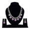 Imeora Designer Necklace Set With Pink Stone Hangings And Handmade Dori