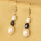 Fresh Water Pearl Earrings, White Blue earrings, Dangle and Drop Earrings