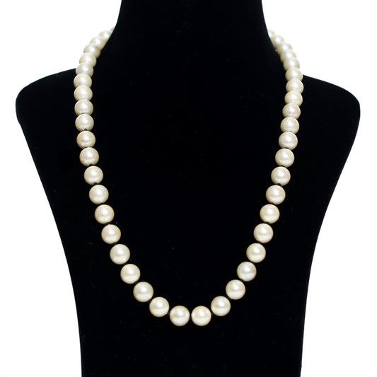 Black Knotted OffWhite Pearl Necklace