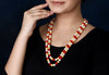 Imeora Red Golden White 8mm Double Line Shell Pearl Necklace