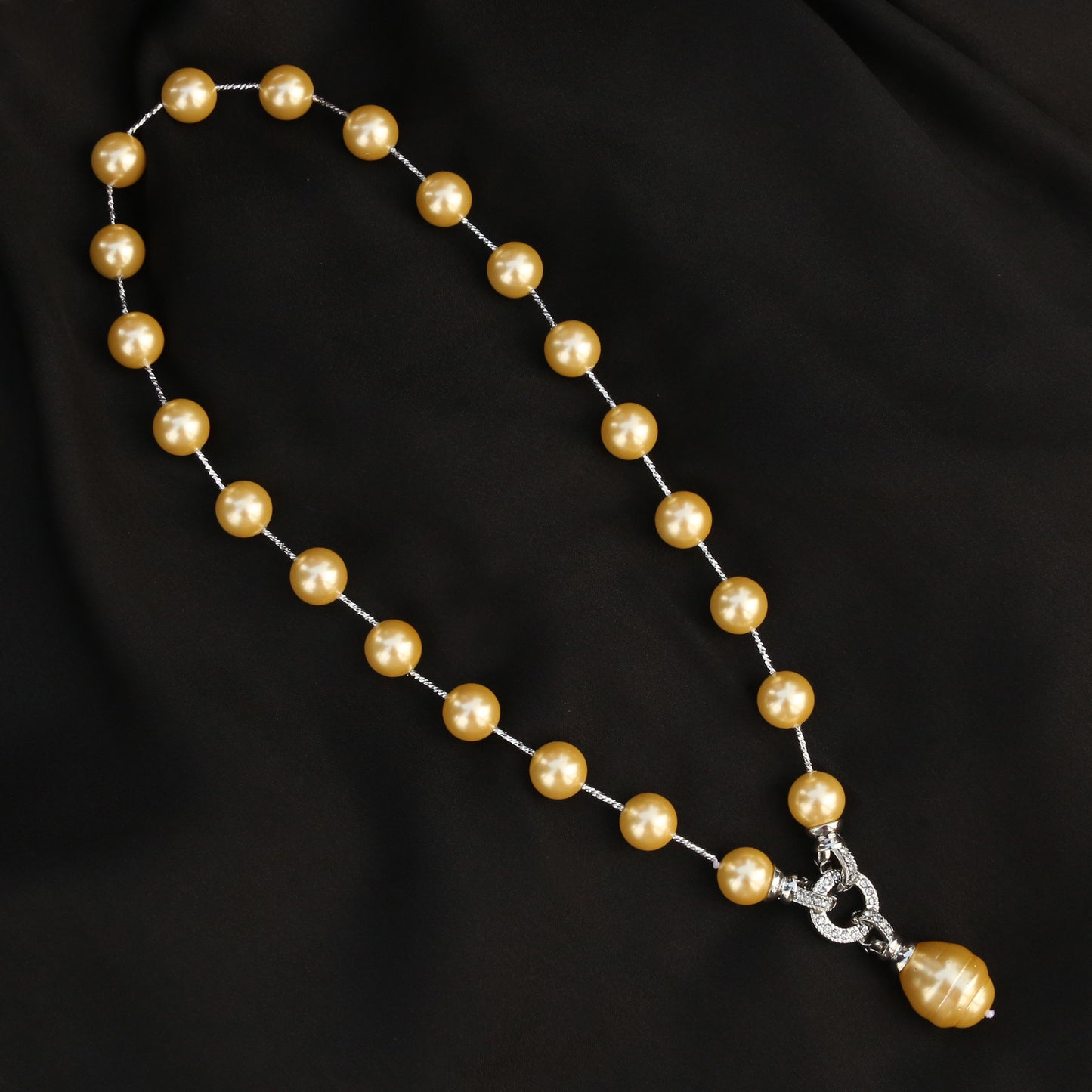 Imeora Stylish Golden Shell Pearl Necklace With Shell Pearl Pendant