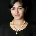 Imeora Stylish Golden Shell Pearl Necklace With Shell Pearl Pendant