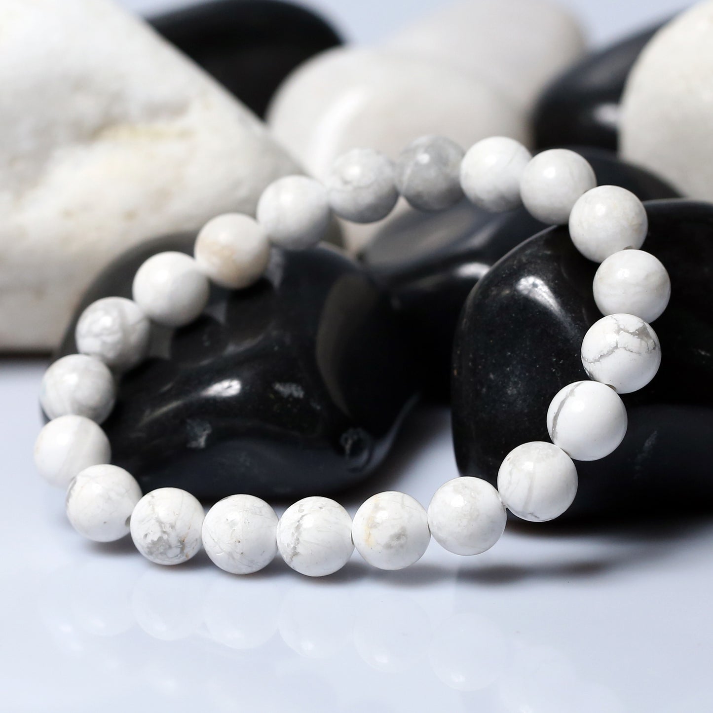 Certified Howlite 8mm Natural Stone Bracelet