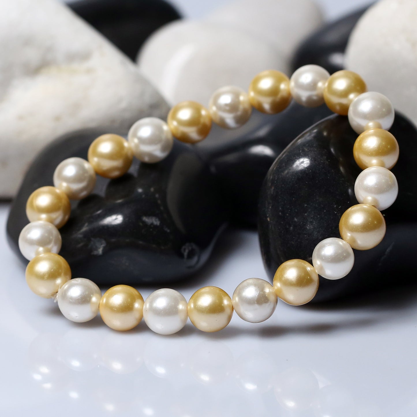 Golden White Pearl Bracelet 