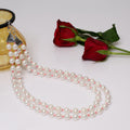 White Pearl Necklace With Pink Beads