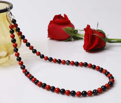 Imeora Red Shell And Multi Black 8mm Shell Pearl Necklace