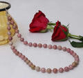 Imeora Hand Knotted Rhodochrosite 10mm Natural Stone Necklace