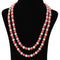 Imeora Orange White 8mm Double Line Shell Pearl Necklace