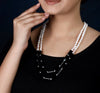 Evangeline Onyx And Fresh Water Pearl Necklace