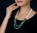 Harlow Green Onyx And Fresh Water Pearl Necklace