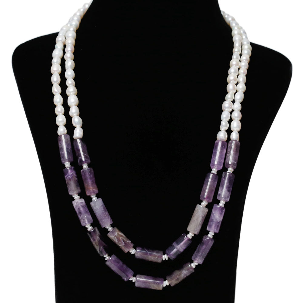 Rachel Purple And Fresh Water Pearl Necklace