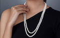 Imeora White 6mm Double Line Shell Pearl Necklace