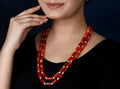 Imeora Exclusive Double Multi Orange Onyx And Pearl Necklace