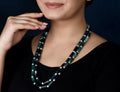 Imeora Exclusive Double Multi Green Onyx And Pearl Necklace