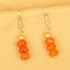 Imeora Orange Quartz Earrings With 5mm Shell Beads