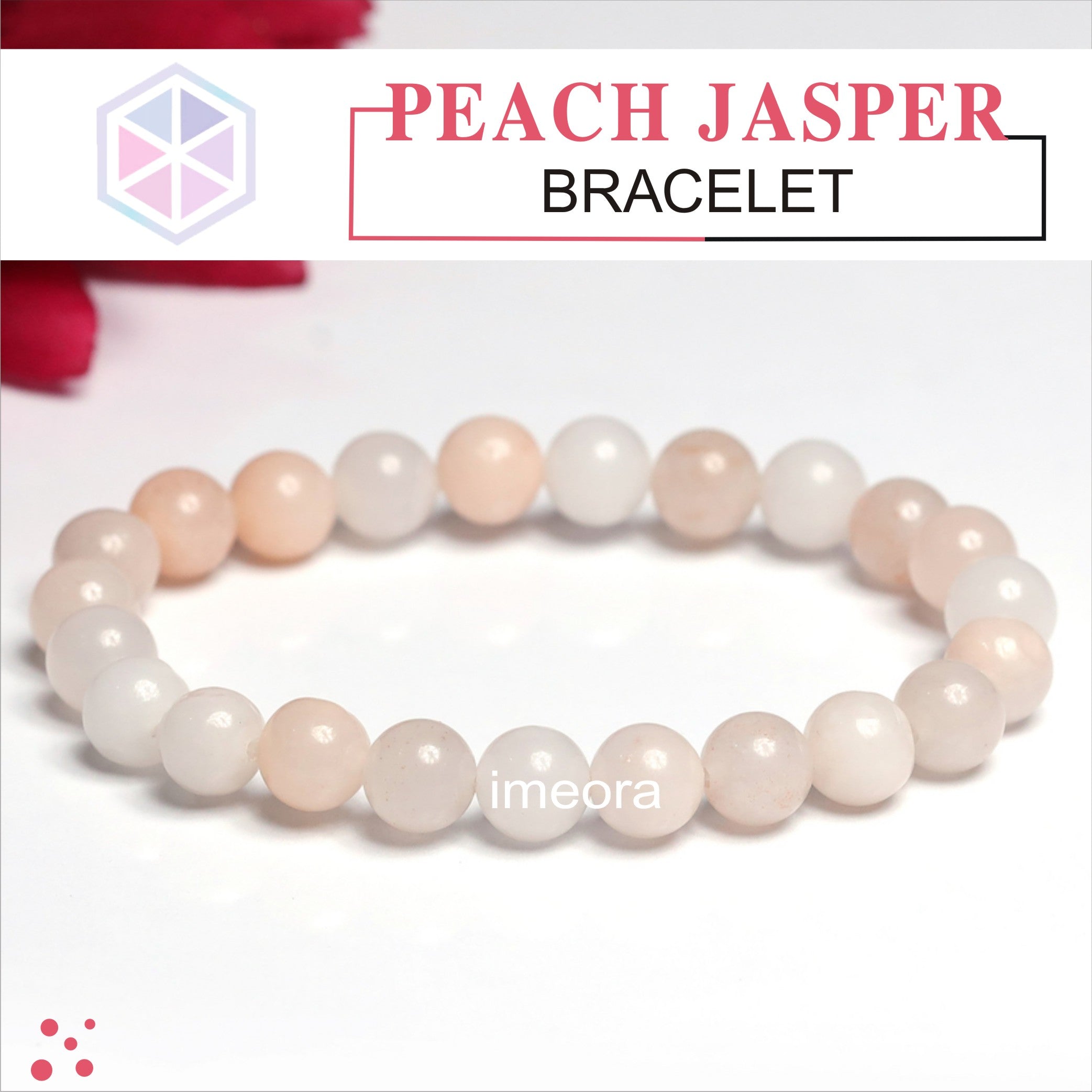 Trendy Peach Rose Blue gemstone beaded handmade bracelet at 1400  Azilaa