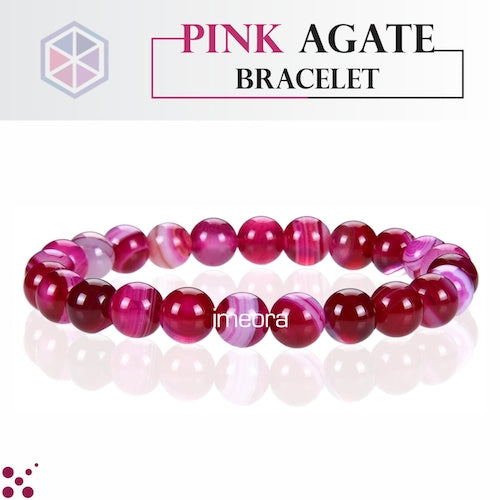 Pink Agate 8mm Bracelet