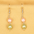 Imeora Green Pink 8mm Shell Pearl Earrings