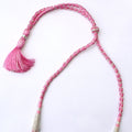 Imeora Designer Necklace Set With Pink Stone Hangings And Handmade Dori
