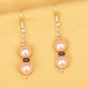 Imeora Pink 8mm Shell Pearl Earrings With Natural Hematite