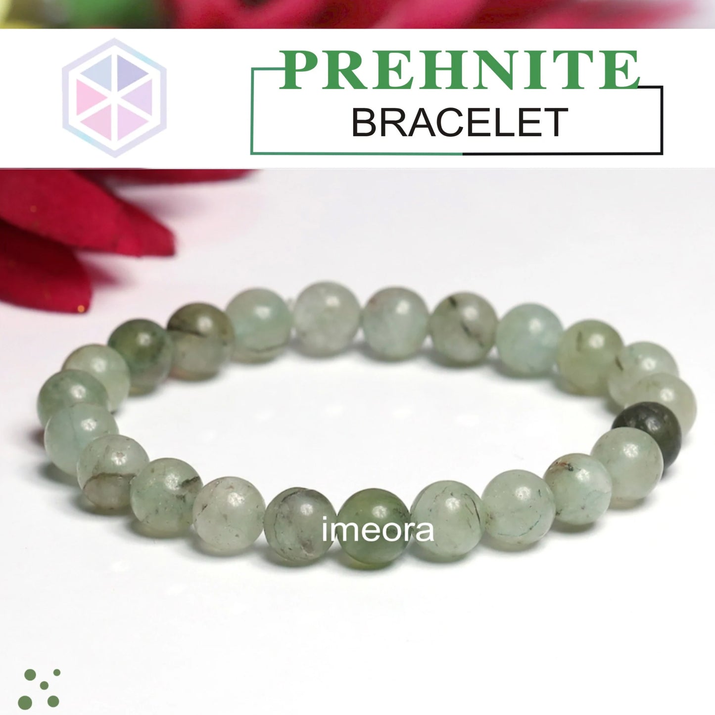 Certified Premium Prehnite 8mm Natural Stone Bracelet