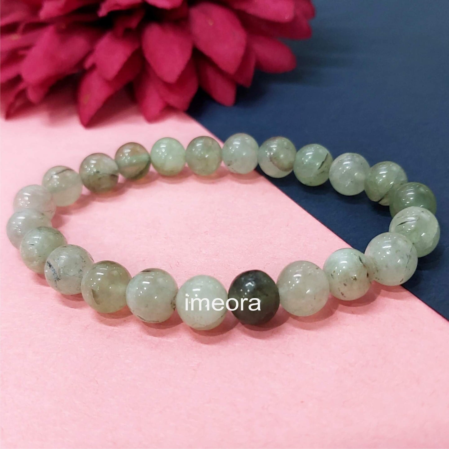 Certified Premium Prehnite 8mm Natural Stone Bracelet