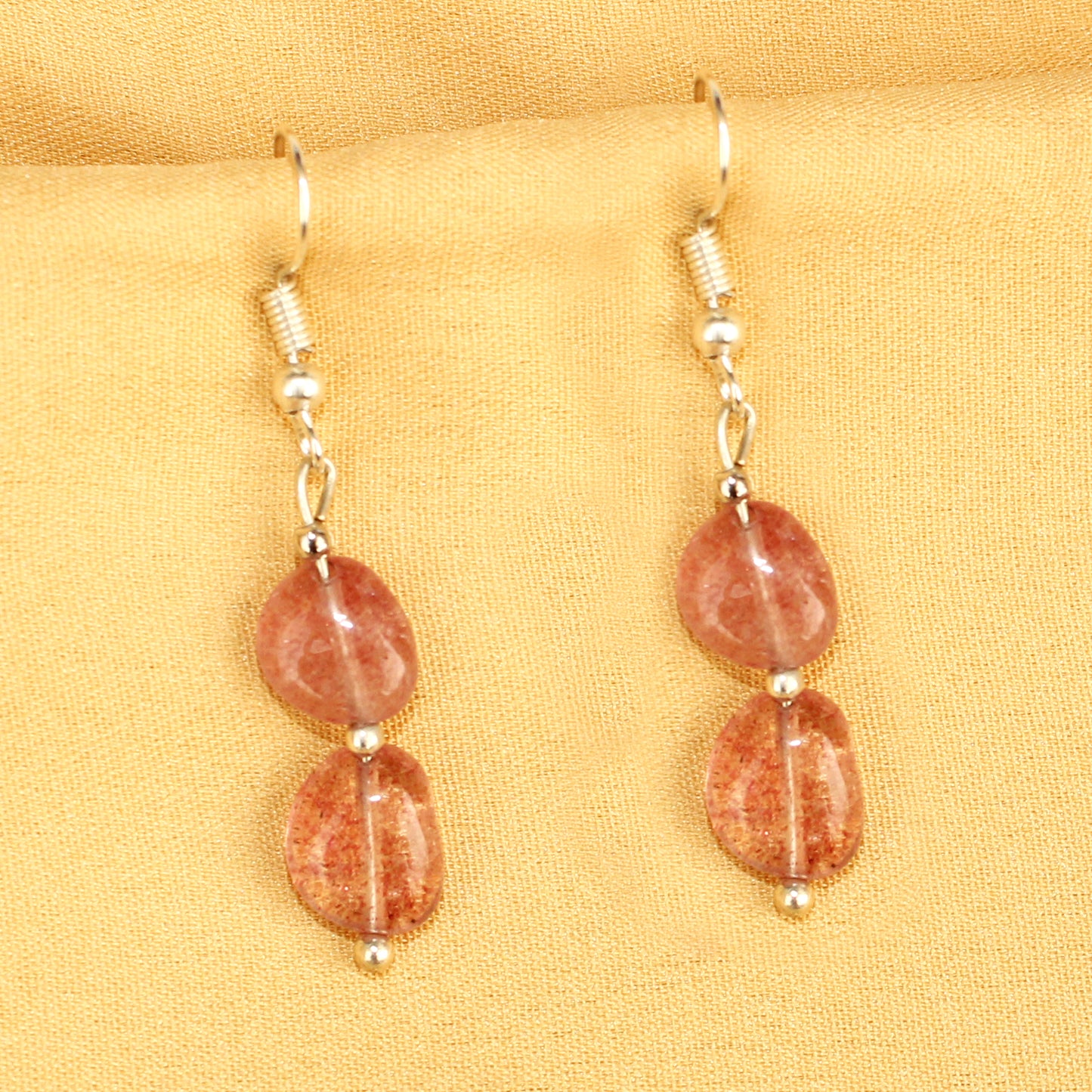 Imeora Red Aventurine Natural Stone Earrings