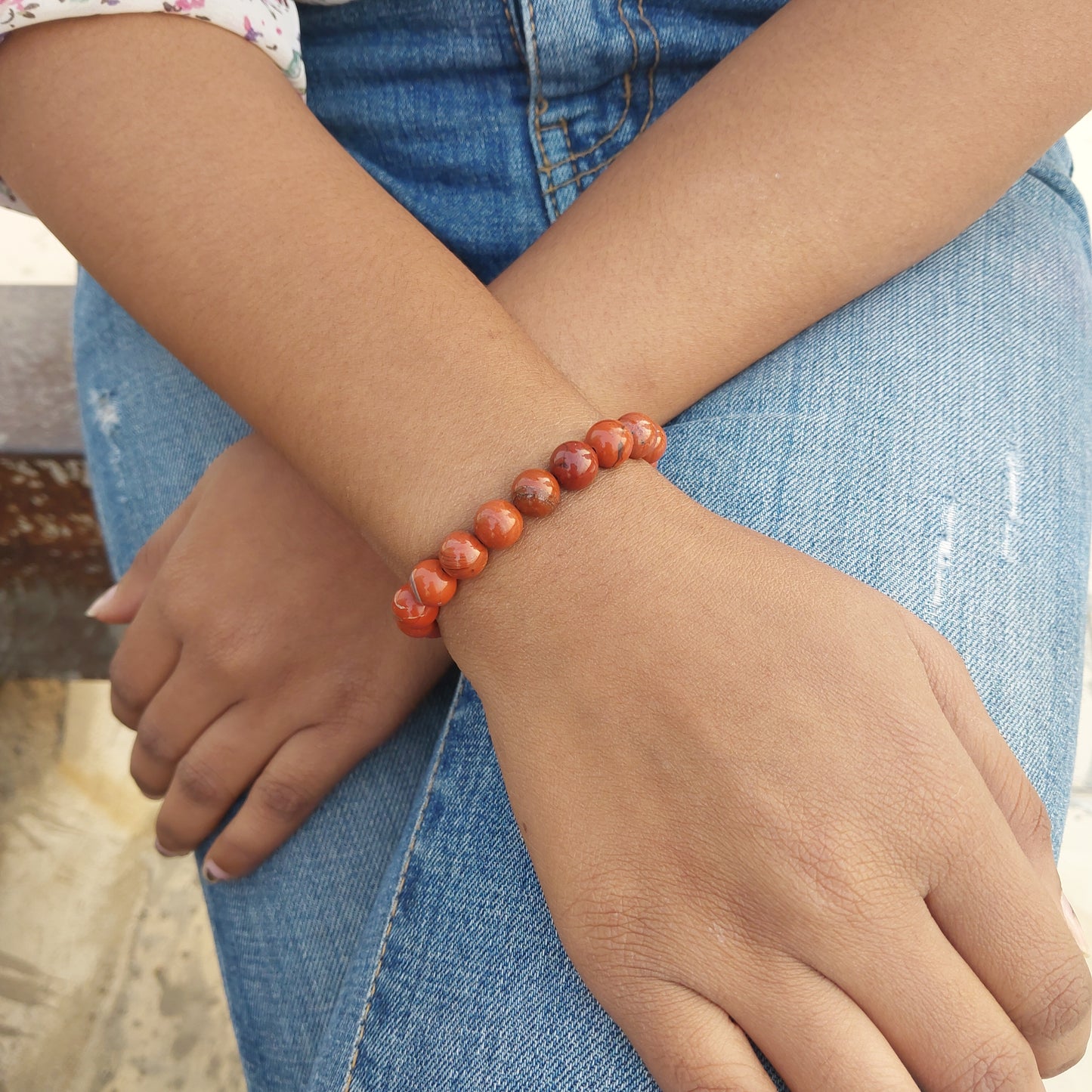 Certified Red Jasper 8mm Natural Stone Bracelet