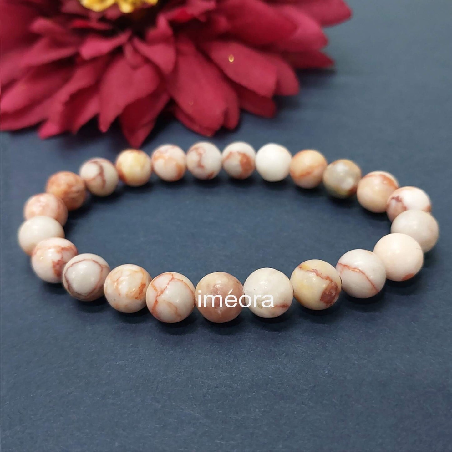 Certified Red Picasso Jasper 8mm Natural Stone Bracelet