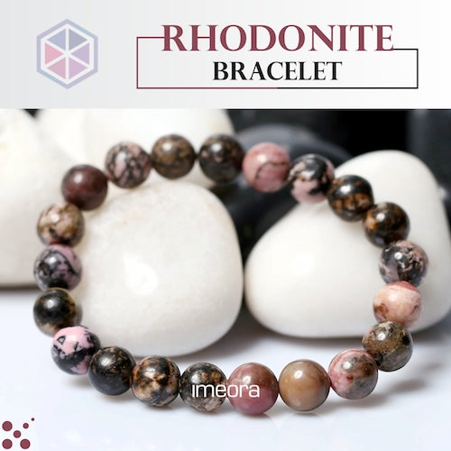 Rhodonite Crystal Bracelet – Modern Muse Crystals, Jewelry, + Gifts