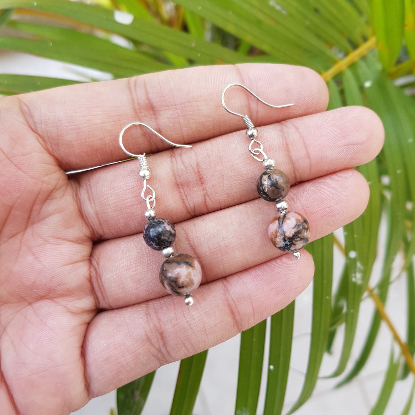 Imeora Rhodonite Natural Stone Earrings