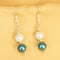 Imeora White Greenish Blue 8mm Shell Pearl Earrings