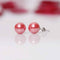 Imeora Reddish Pink 8mm Shell Pearl Necklace with 10mm Reddish Pink Studs