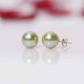 Imeora Green 8mm Shell Pearl Necklace with 10mm Green Studs