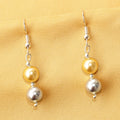 Imeora Silver Golden 8mm Shell Pearl Earrings