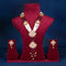Imeora Designer Maroon Necklace Set With Multiple Brooches And Handmade Dori