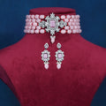 Imeora Designer Pink Choker Necklace Set With Handmade Dori