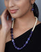 Imeora Exclusive Shell Pearl And Purple Monalisa Stone Combination Necklace Set