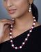 Imeora Knotted Howlite Calming Stone And Pink Tiger Eye Natural Stone Necklace With Earrings