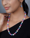 Imeora Knotted Multicolor 10mm Quartz Necklace With Earrings