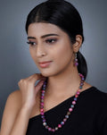 Imeora Knotted Multicolor Onyx 10mm Necklace With Earrings