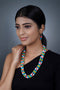 Imeora Multicolor MultiLava Beads Double Line Necklace With Earrings