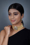 Imeora Designer Golden Choker Necklace Set With Stone Hangings And Handmade Dori