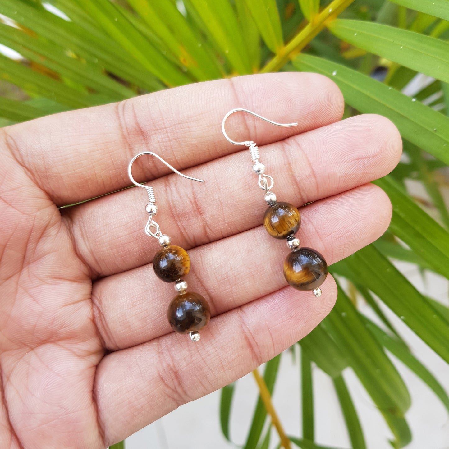 Imeora Tiger Eye Natural Stone Earrings