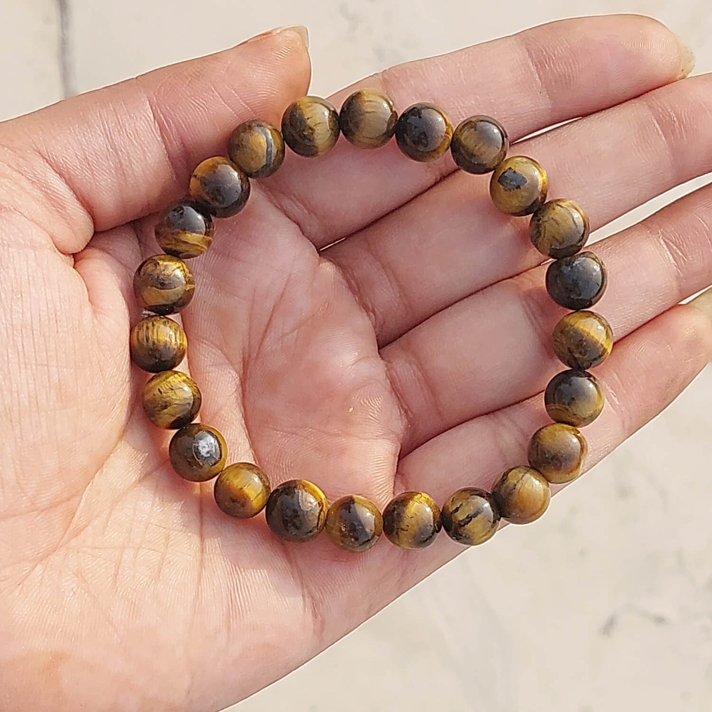 Certified Tiger Eye 8mm Natural Stone Bracelet