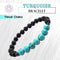 Certified Turquoise 8mm Natural Stone Bracelet With Lava Stone